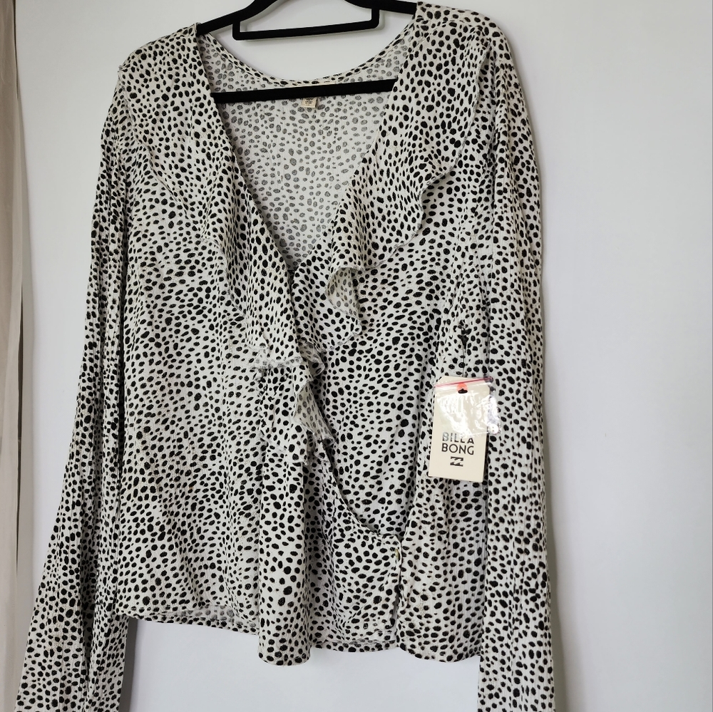 Billabong top crossover long sleeve blouse size 14 NWT - Picture 6 of 12